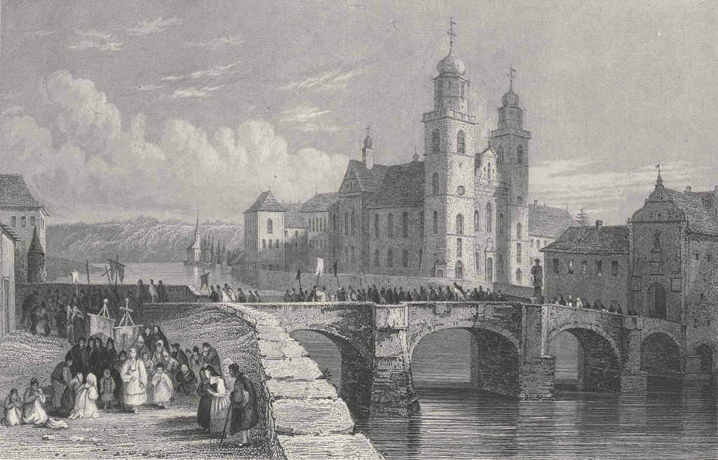 RHEINAU. Convent of. Germany. Tombleson in parade 1830 old antique print